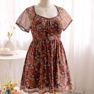 Tunic Dress In Stretch Mesh Fabric Size 1X